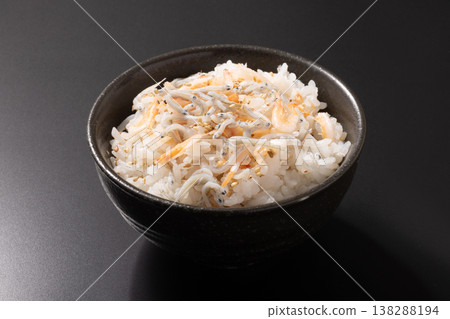 Sakura shrimp, whitebait, and rice Sakura shrimp, whitebait, and rice 138288194