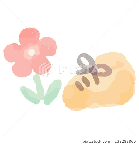 Spring field trip icon, warm watercolor style: Vector icon for kindergarten website 138288869