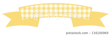Cute gingham check ribbon, yellow, size 2 138288969