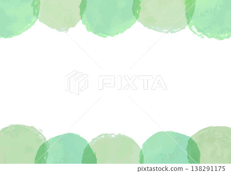 水彩風格粗糙波點邊框（綠色） 138291175