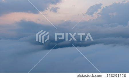 A Spring clouds drifting above hidden skyline A Spring clouds drifting above hidden skyline 138291328