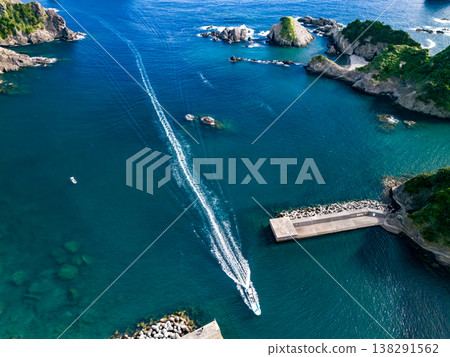 Drone footage of the port town of Nakagi Port, where the Hirizo Beach ferry departs and arrives. Hirizo Beach, Nakagi, Minamiizu Town, Shizuoka Prefecture, Izu Peninsula - 2025 Drone footage of the port town of Nakagi Port, where the Hirizo Beach ferry departs and arrives. Hirizo Beach, Nakagi, Minamiizu Town, Shizuoka Prefecture, Izu Peninsula - 2025 138291562