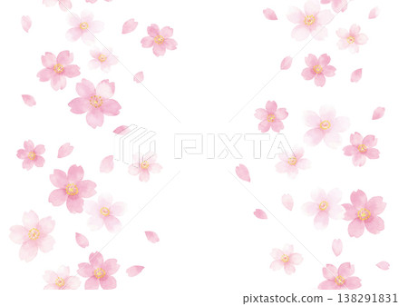 無縫櫻花日式水彩春季背景圖案 138291831