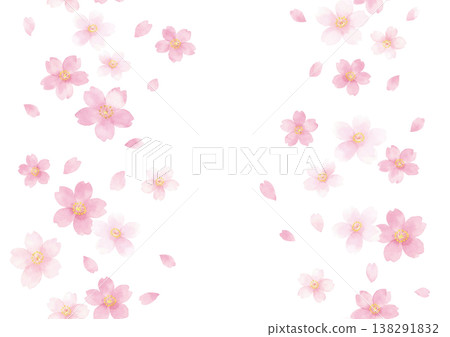 無縫櫻花日式水彩春季背景圖案 138291832
