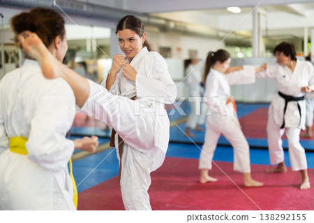 Women in kimonos do karate Women in kimonos do karate 138292155
