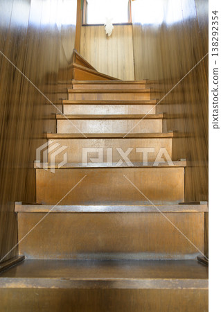 Staircase handrail before installation (before and after images) Staircase handrail before installation (before and after images) 138292354