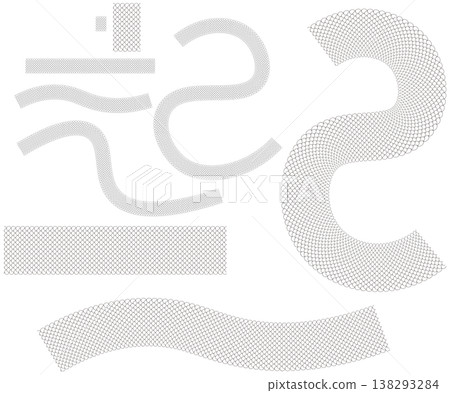 Dragon scale, fish, and reptile scale pattern and texture line art design set Dragon scale, fish, and reptile scale pattern and texture line art design set 138293284