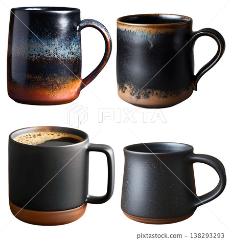 Ceramic mug stoneware coffee hot drink rustic modern matte glaze kitchen beverage handle black brown blue orange foam breakfast drinkware table home minimalist cozy artisan handcrafted design Ceramic mug stoneware coffee hot drink rustic modern matte glaze kitchen beverage handle black brown blue orange foam breakfast drinkware table home minimalist cozy artisan handcrafted design 138293293