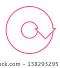 A single rotating arrow (cycle arrow) with outline - Vector illustration material - Single item 138293295