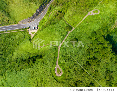 Drone footage of Yuusuge Park, the southernmost point of Minami-Izu. Also, Hirizo Beach, Nakagi, Minami-Izu Town, Shizuoka Prefecture, Izu Peninsula - 2025 138293353