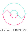 Two rotating arrows (cycle arrow) - Vector illustration with outline - Single item 138293595