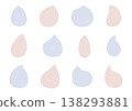 A set of loosely drawn, teardrop-shaped shapes in various forms (blue and brown). 138293881