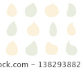 A set of loosely drawn, teardrop-shaped shapes in various forms (yellow and green). 138293882