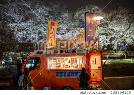 賞櫻場所的餐車 138294136