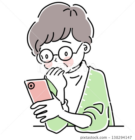 老年女性使用智慧型手機遇到困難 138294147