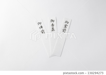 The strip of paper on the condolence envelope The strip of paper on the condolence envelope 138294273
