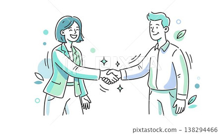 商界人士透過握手和微笑來建立信任。 138294466