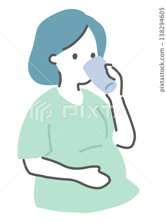孕婦補水(插圖)健康生活方式 孕婦補水(插圖)健康生活方式 138294605