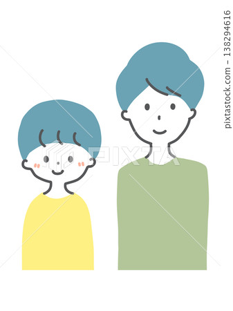 兩兄弟並肩微笑的插圖（向量圖） 138294616