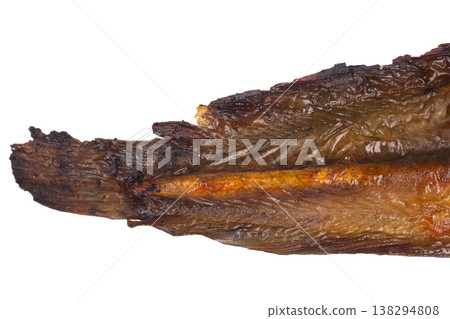 Grilled catfish on a white background thai tail closeup 138294808