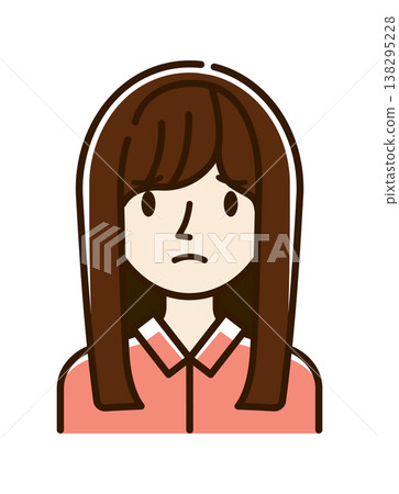 Vector illustration material: troubled or worried young woman icon Vector illustration material: troubled or worried young woman icon 138295228