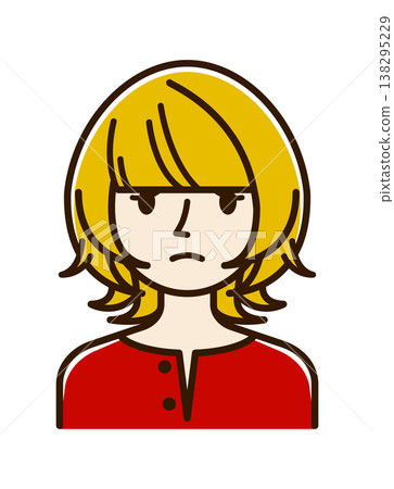 Vector illustration material: troubled or worried young woman icon 138295229