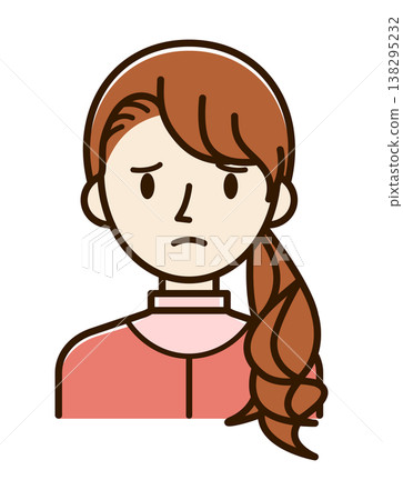 Vector illustration material: troubled or worried young woman icon Vector illustration material: troubled or worried young woman icon 138295232