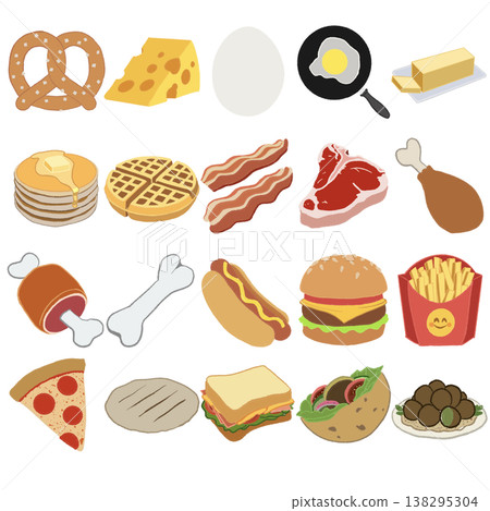 Various food icon set 138295304