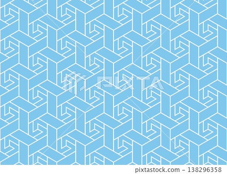 Abstract geometric pattern. A seamless vector background. White and blue ornament. Graphic modern pattern. Simple lattice graphic design Abstract geometric pattern. A seamless vector background. White and blue ornament. Graphic modern pattern. Simple lattice graphic design 138296358