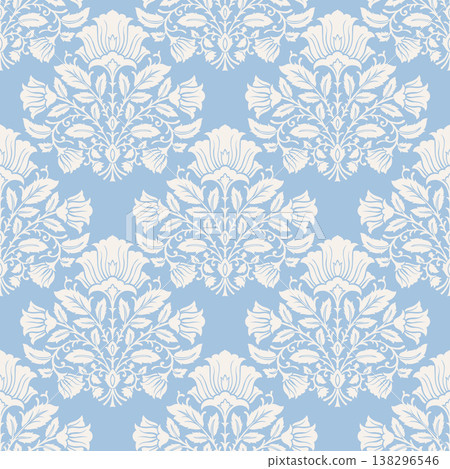 Bold Symmetrical Floral Damask Medallions Repeat Bold Symmetrical Floral Damask Medallions Repeat 138296546