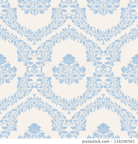 Traditional Navy Blue Ogee Medallion Pattern Traditional Navy Blue Ogee Medallion Pattern 138296563