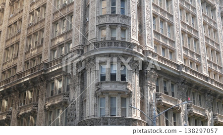 New York City Manhattan Midtown historic building architecture, USA. Real estate property 7 avenue. 138297057
