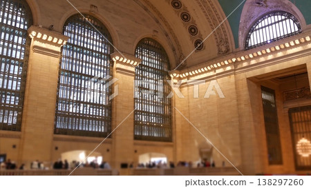 New York Grand Central Terminal on 42 street USA. Inside railway building. American railroad station 138297260