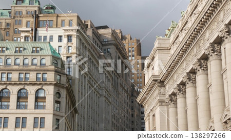 New York City Manhattan Downtown Financial District Broadway street USA. Bowling Green, Battery Park New York City Manhattan Downtown Financial District Broadway street USA. Bowling Green, Battery Park 138297266