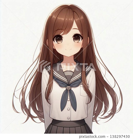 一位有著棕色頭髮的美麗女學生 138297430