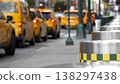 Manhattan Midtown street New York City, USA. Yellow taxi cars on 8 avenue. Penn Station road traffic 138297438