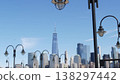 New York City Manhattan Downtown Financial District, World Trade Center tower from New Jersey USA. 138297442