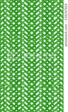 Abstract Green Geometric Pattern with Intricate Woven Texture on Light Green Background 138297929