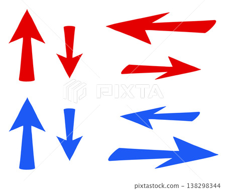Red and blue arrows 138298344