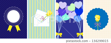 Father's Day message card set (no text) 138299015