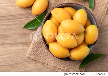 Fresh Marian plum (Mayongchid), Thai tropical fruit in summer season Fresh Marian plum (Mayongchid), Thai tropical fruit in summer season 138299261