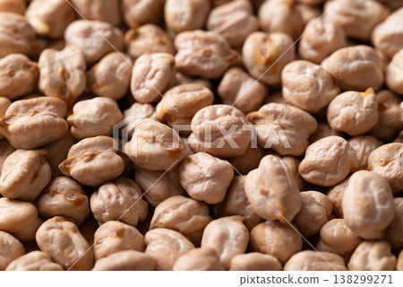Close up of organic raw chickpeas texture background, healthy food ingredient 138299271