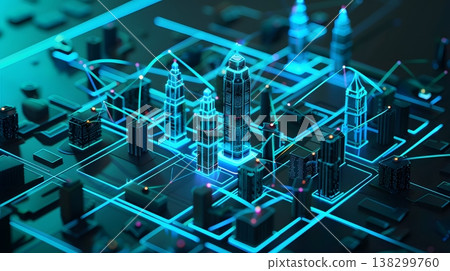 數據互聯的未來城市與智慧城市概念 138299760