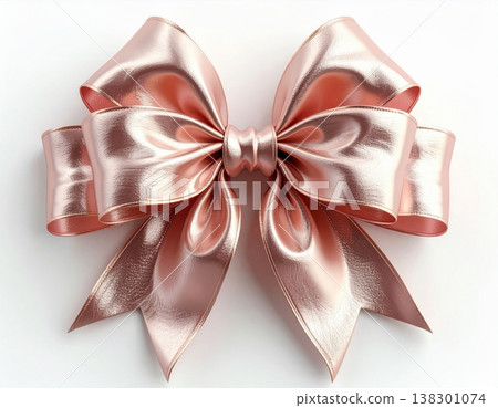 Pink Bow Tie on White Background with Ribbon Detailed Folds and Soft Lighting Pink Bow Tie on White Background with Ribbon Detailed Folds and Soft Lighting 138301074
