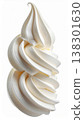 Swirl of Soft Serve Ice Cream on White Background in Studio Lighting 138301630