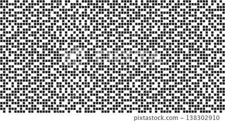 Random square pixel bg. Black dot background. Abstract digital pattern with square elements grid. Random cyber texture. Modern vector illustration 138302910