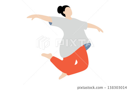 A woman overflowing with a sense of liberation 138303014