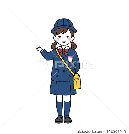一位身穿制服的幼兒園小女孩擔任導遊。 一位身穿制服的幼兒園小女孩擔任導遊。 138303943