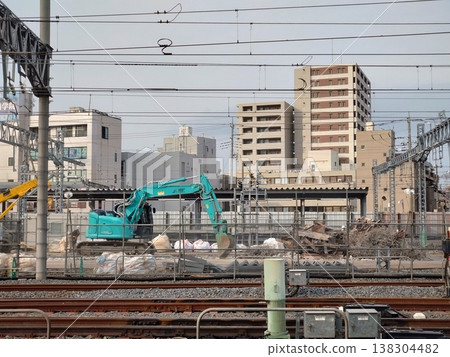 Kasukabe Station under construction Kasukabe Station under construction 138304482