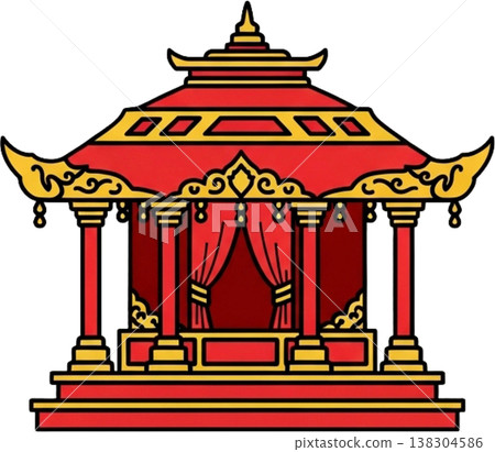 the view of chinese temple 138304586